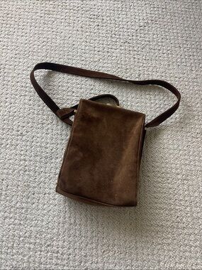 Escada Brown Suede Crossbody Bag